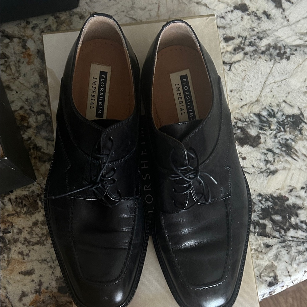 Florsheim Black Leather Oxford Shoes Classic Design